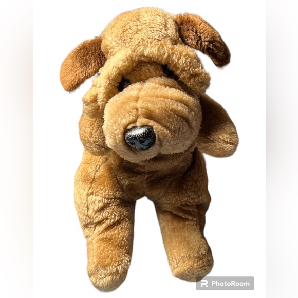 Vintage Plush Puppy 1986 Raffoler Brown Stuffed Animal Toy 80s Droopy Eyes Dog - Picture 1 of 4